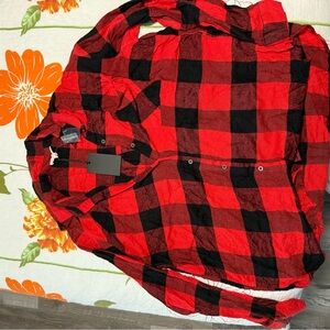 Jane and Delancey women’s  Red and Black Plaid Shirt